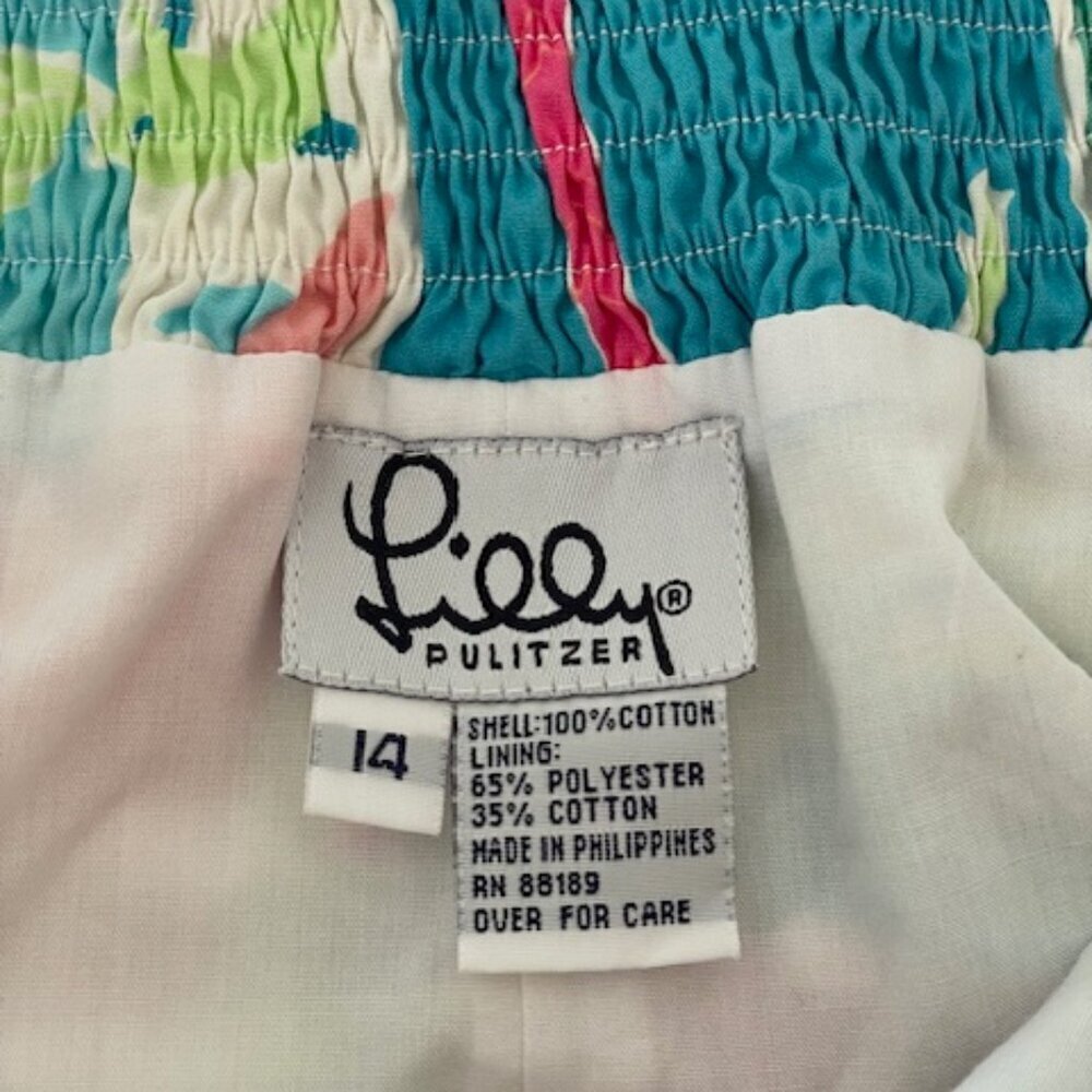 LILLY PULITZER Hawaii Resort 2004 Halter Dress White Label Girl 14 - Picture 3 of 16
